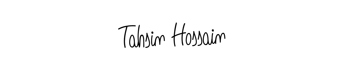 You should practise on your own different ways (Angelique-Rose-font-FFP) to write your name (Tahsin Hossain) in signature. don't let someone else do it for you. Tahsin Hossain signature style 5 images and pictures png