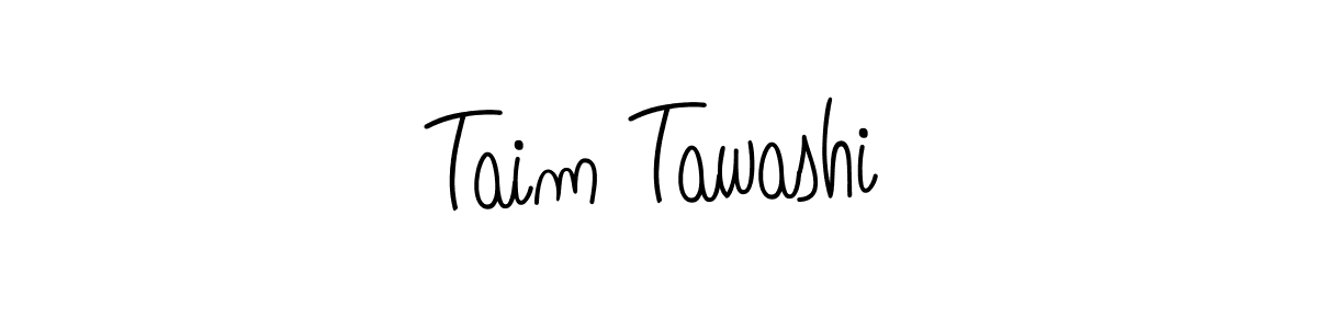 Use a signature maker to create a handwritten signature online. With this signature software, you can design (Angelique-Rose-font-FFP) your own signature for name Taim Tawashi. Taim Tawashi signature style 5 images and pictures png