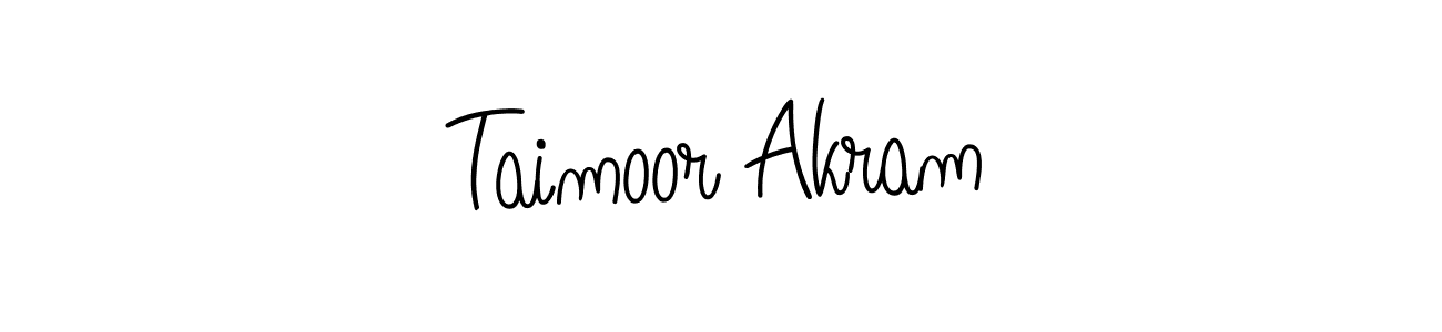 How to make Taimoor Akram name signature. Use Angelique-Rose-font-FFP style for creating short signs online. This is the latest handwritten sign. Taimoor Akram signature style 5 images and pictures png