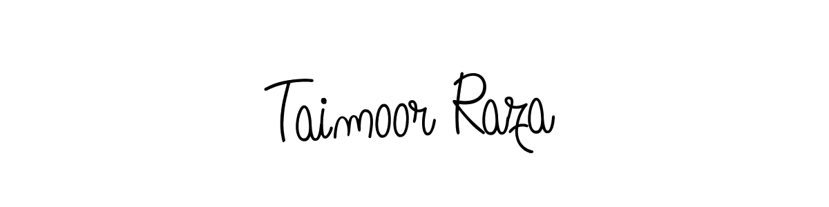 How to make Taimoor Raza name signature. Use Angelique-Rose-font-FFP style for creating short signs online. This is the latest handwritten sign. Taimoor Raza signature style 5 images and pictures png