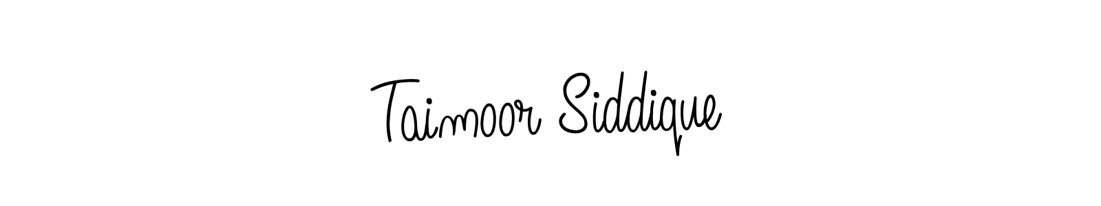 You should practise on your own different ways (Angelique-Rose-font-FFP) to write your name (Taimoor Siddique) in signature. don't let someone else do it for you. Taimoor Siddique signature style 5 images and pictures png