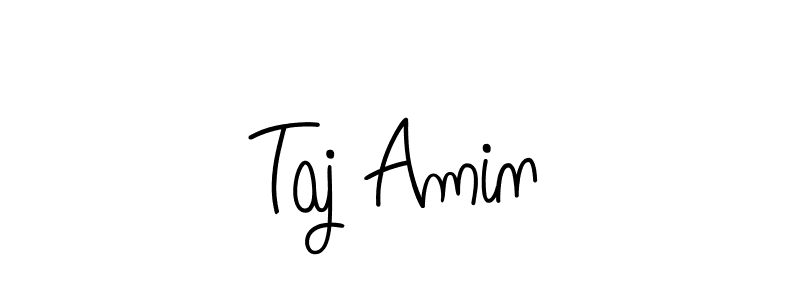Use a signature maker to create a handwritten signature online. With this signature software, you can design (Angelique-Rose-font-FFP) your own signature for name Taj Amin. Taj Amin signature style 5 images and pictures png