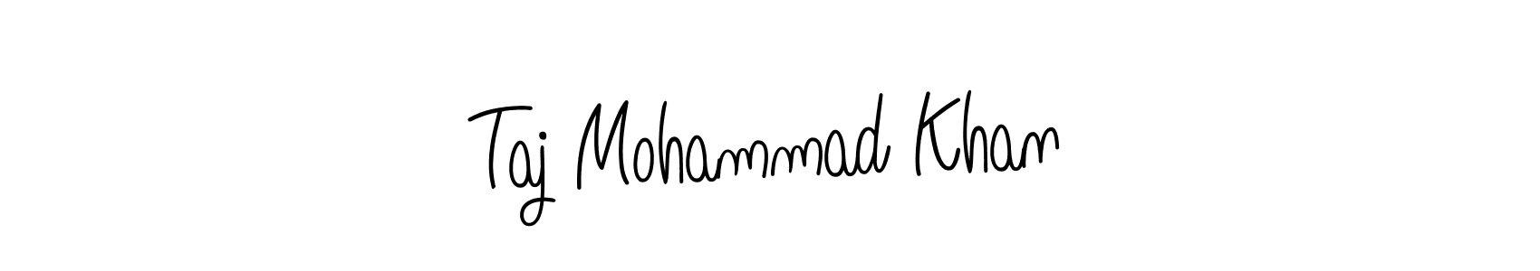 Make a beautiful signature design for name Taj Mohammad Khan. With this signature (Angelique-Rose-font-FFP) style, you can create a handwritten signature for free. Taj Mohammad Khan signature style 5 images and pictures png