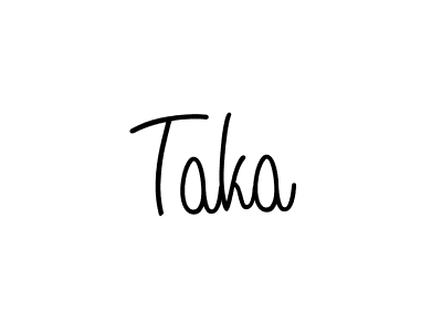 Make a beautiful signature design for name Taka. With this signature (Angelique-Rose-font-FFP) style, you can create a handwritten signature for free. Taka signature style 5 images and pictures png