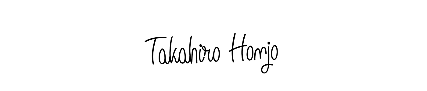 Design your own signature with our free online signature maker. With this signature software, you can create a handwritten (Angelique-Rose-font-FFP) signature for name Takahiro Honjo. Takahiro Honjo signature style 5 images and pictures png