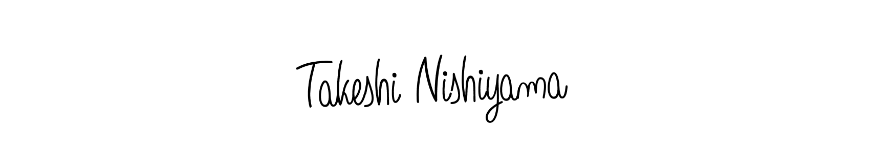 How to make Takeshi Nishiyama name signature. Use Angelique-Rose-font-FFP style for creating short signs online. This is the latest handwritten sign. Takeshi Nishiyama signature style 5 images and pictures png