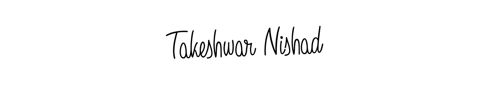Also we have Takeshwar Nishad name is the best signature style. Create professional handwritten signature collection using Angelique-Rose-font-FFP autograph style. Takeshwar Nishad signature style 5 images and pictures png