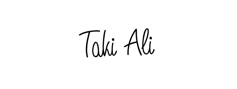 How to make Taki Ali name signature. Use Angelique-Rose-font-FFP style for creating short signs online. This is the latest handwritten sign. Taki Ali signature style 5 images and pictures png