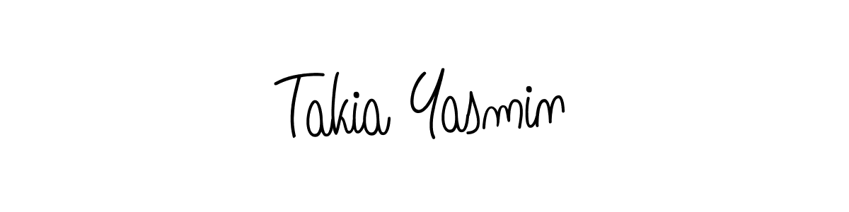 How to make Takia Yasmin signature? Angelique-Rose-font-FFP is a professional autograph style. Create handwritten signature for Takia Yasmin name. Takia Yasmin signature style 5 images and pictures png