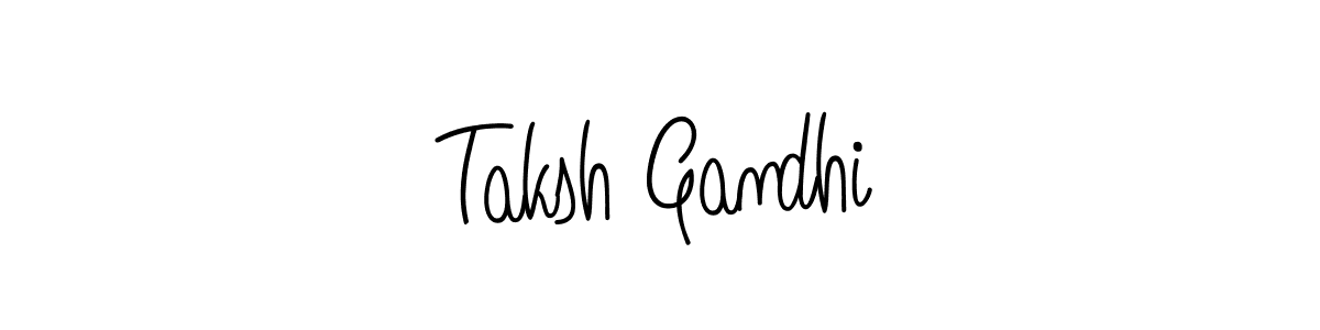 Taksh Gandhi stylish signature style. Best Handwritten Sign (Angelique-Rose-font-FFP) for my name. Handwritten Signature Collection Ideas for my name Taksh Gandhi. Taksh Gandhi signature style 5 images and pictures png