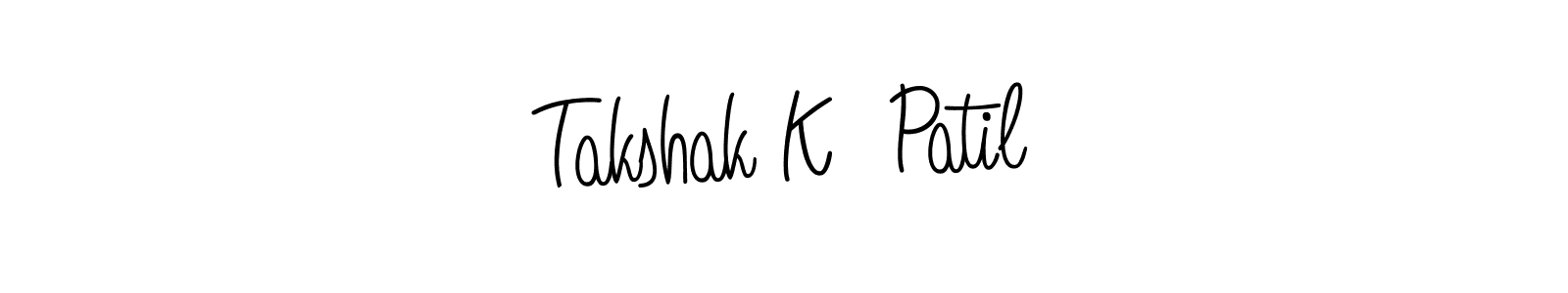 Takshak K  Patil stylish signature style. Best Handwritten Sign (Angelique-Rose-font-FFP) for my name. Handwritten Signature Collection Ideas for my name Takshak K  Patil. Takshak K  Patil signature style 5 images and pictures png
