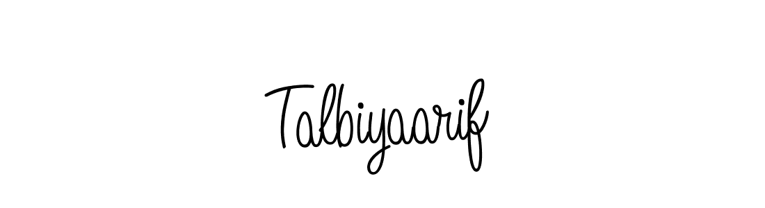 Design your own signature with our free online signature maker. With this signature software, you can create a handwritten (Angelique-Rose-font-FFP) signature for name Talbiyaarif. Talbiyaarif signature style 5 images and pictures png