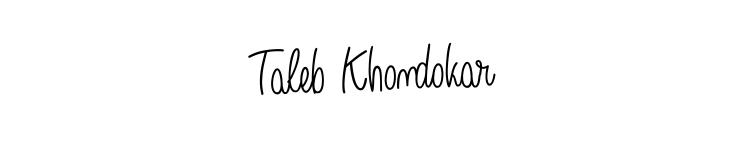 You should practise on your own different ways (Angelique-Rose-font-FFP) to write your name (Taleb Khondokar) in signature. don't let someone else do it for you. Taleb Khondokar signature style 5 images and pictures png