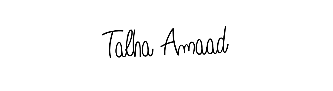 Use a signature maker to create a handwritten signature online. With this signature software, you can design (Angelique-Rose-font-FFP) your own signature for name Talha Amaad. Talha Amaad signature style 5 images and pictures png