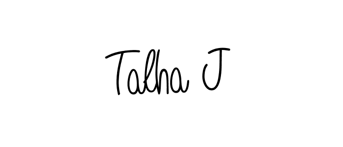 Make a beautiful signature design for name Talha J. With this signature (Angelique-Rose-font-FFP) style, you can create a handwritten signature for free. Talha J signature style 5 images and pictures png
