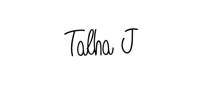 Make a beautiful signature design for name Talha J. With this signature (Angelique-Rose-font-FFP) style, you can create a handwritten signature for free. Talha J signature style 5 images and pictures png