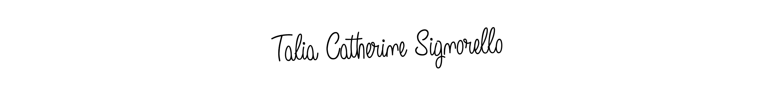 Make a short Talia Catherine Signorello signature style. Manage your documents anywhere anytime using Angelique-Rose-font-FFP. Create and add eSignatures, submit forms, share and send files easily. Talia Catherine Signorello signature style 5 images and pictures png