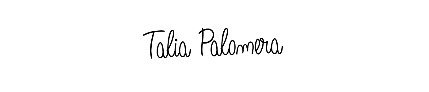 Use a signature maker to create a handwritten signature online. With this signature software, you can design (Angelique-Rose-font-FFP) your own signature for name Talia Palomera. Talia Palomera signature style 5 images and pictures png