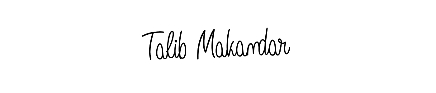 Use a signature maker to create a handwritten signature online. With this signature software, you can design (Angelique-Rose-font-FFP) your own signature for name Talib Makandar. Talib Makandar signature style 5 images and pictures png