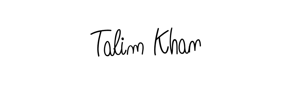 Design your own signature with our free online signature maker. With this signature software, you can create a handwritten (Angelique-Rose-font-FFP) signature for name Talim Khan. Talim Khan signature style 5 images and pictures png