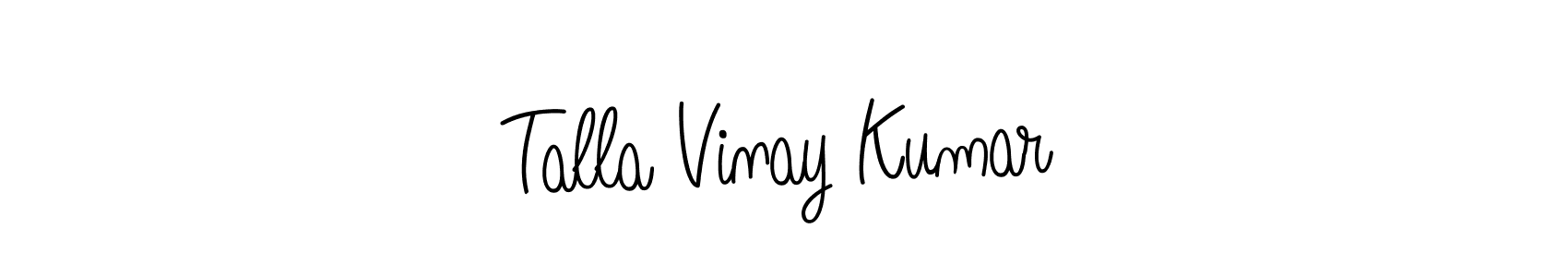 You should practise on your own different ways (Angelique-Rose-font-FFP) to write your name (Talla Vinay Kumar) in signature. don't let someone else do it for you. Talla Vinay Kumar signature style 5 images and pictures png
