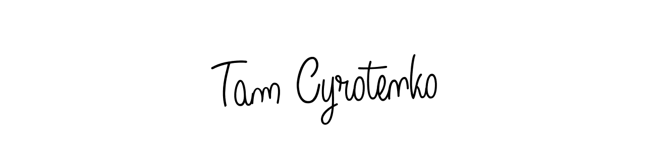 Make a beautiful signature design for name Tam Cyrotenko. With this signature (Angelique-Rose-font-FFP) style, you can create a handwritten signature for free. Tam Cyrotenko signature style 5 images and pictures png