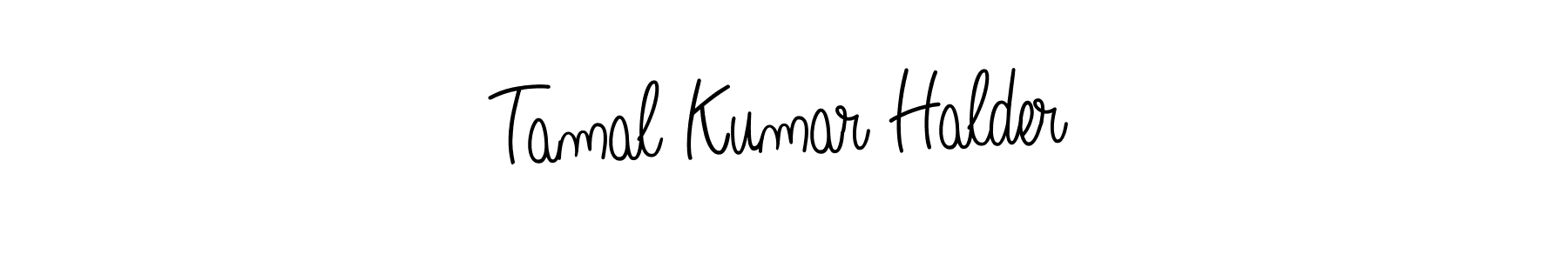 You should practise on your own different ways (Angelique-Rose-font-FFP) to write your name (Tamal Kumar Halder) in signature. don't let someone else do it for you. Tamal Kumar Halder signature style 5 images and pictures png