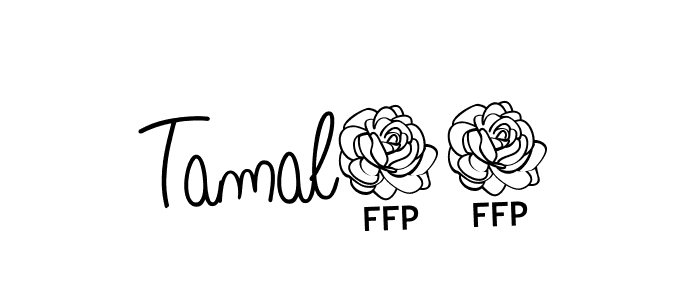 The best way (Angelique-Rose-font-FFP) to make a short signature is to pick only two or three words in your name. The name Tamal23 include a total of six letters. For converting this name. Tamal23 signature style 5 images and pictures png