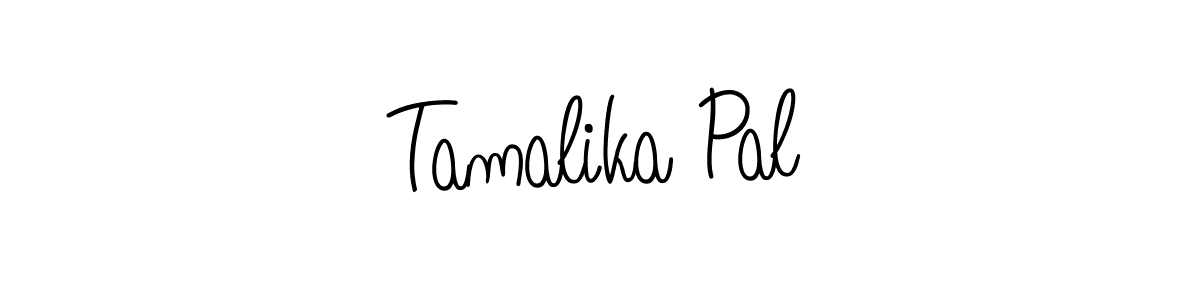 The best way (Angelique-Rose-font-FFP) to make a short signature is to pick only two or three words in your name. The name Tamalika Pal include a total of six letters. For converting this name. Tamalika Pal signature style 5 images and pictures png