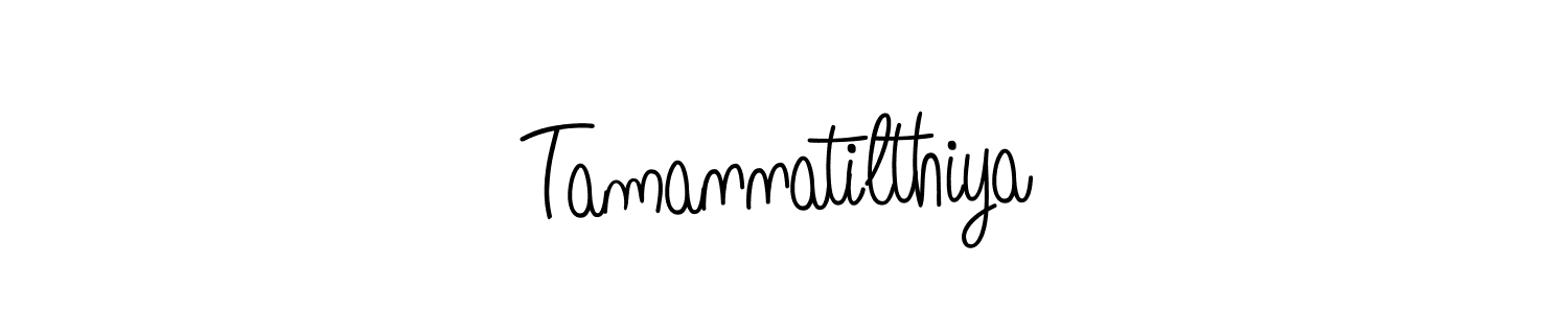 Design your own signature with our free online signature maker. With this signature software, you can create a handwritten (Angelique-Rose-font-FFP) signature for name Tamannatilthiya. Tamannatilthiya signature style 5 images and pictures png