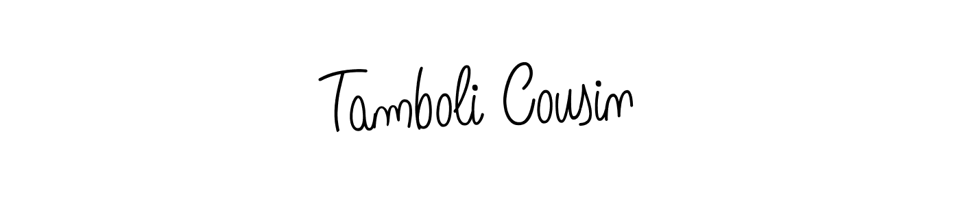 Check out images of Autograph of Tamboli Cousin name. Actor Tamboli Cousin Signature Style. Angelique-Rose-font-FFP is a professional sign style online. Tamboli Cousin signature style 5 images and pictures png