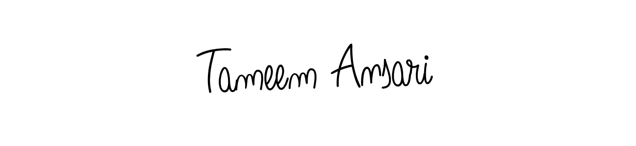 You should practise on your own different ways (Angelique-Rose-font-FFP) to write your name (Tameem Ansari) in signature. don't let someone else do it for you. Tameem Ansari signature style 5 images and pictures png