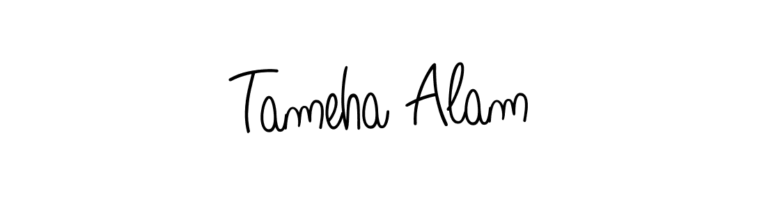 Design your own signature with our free online signature maker. With this signature software, you can create a handwritten (Angelique-Rose-font-FFP) signature for name Tameha Alam. Tameha Alam signature style 5 images and pictures png