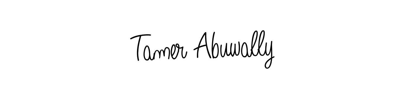 Use a signature maker to create a handwritten signature online. With this signature software, you can design (Angelique-Rose-font-FFP) your own signature for name Tamer Abuwally. Tamer Abuwally signature style 5 images and pictures png