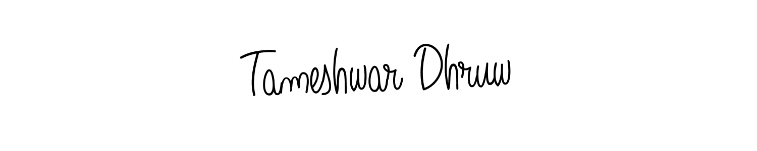 Create a beautiful signature design for name Tameshwar Dhruw. With this signature (Angelique-Rose-font-FFP) fonts, you can make a handwritten signature for free. Tameshwar Dhruw signature style 5 images and pictures png