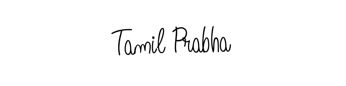 You should practise on your own different ways (Angelique-Rose-font-FFP) to write your name (Tamil Prabha) in signature. don't let someone else do it for you. Tamil Prabha signature style 5 images and pictures png