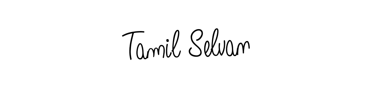 Make a beautiful signature design for name Tamil Selvan. With this signature (Angelique-Rose-font-FFP) style, you can create a handwritten signature for free. Tamil Selvan signature style 5 images and pictures png