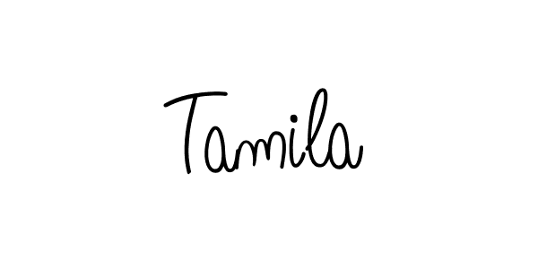 You should practise on your own different ways (Angelique-Rose-font-FFP) to write your name (Tamila) in signature. don't let someone else do it for you. Tamila signature style 5 images and pictures png