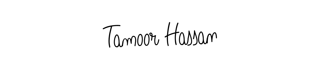How to Draw Tamoor Hassan signature style? Angelique-Rose-font-FFP is a latest design signature styles for name Tamoor Hassan. Tamoor Hassan signature style 5 images and pictures png