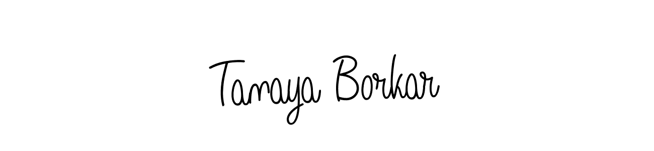 You should practise on your own different ways (Angelique-Rose-font-FFP) to write your name (Tanaya Borkar) in signature. don't let someone else do it for you. Tanaya Borkar signature style 5 images and pictures png