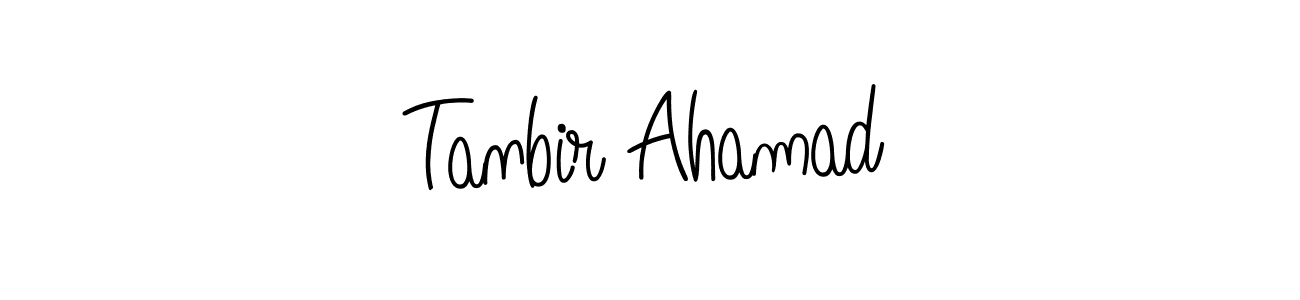 You should practise on your own different ways (Angelique-Rose-font-FFP) to write your name (Tanbir Ahamad) in signature. don't let someone else do it for you. Tanbir Ahamad signature style 5 images and pictures png