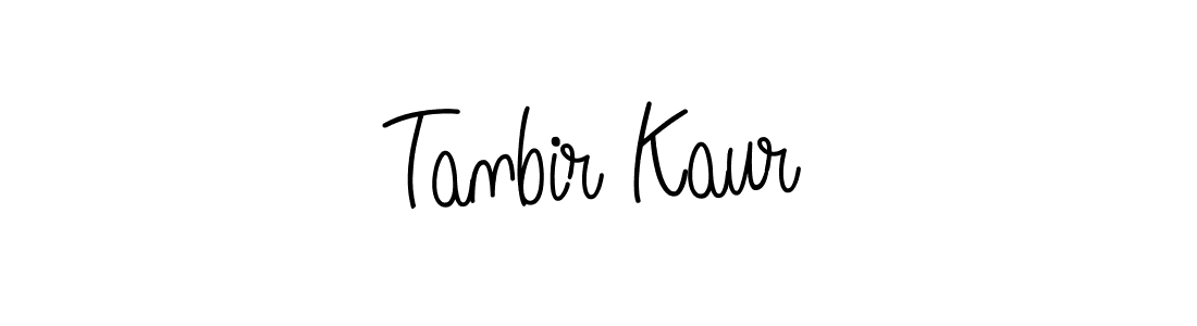 Make a beautiful signature design for name Tanbir Kaur. With this signature (Angelique-Rose-font-FFP) style, you can create a handwritten signature for free. Tanbir Kaur signature style 5 images and pictures png