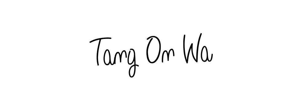 Make a beautiful signature design for name Tang On Wa. With this signature (Angelique-Rose-font-FFP) style, you can create a handwritten signature for free. Tang On Wa signature style 5 images and pictures png