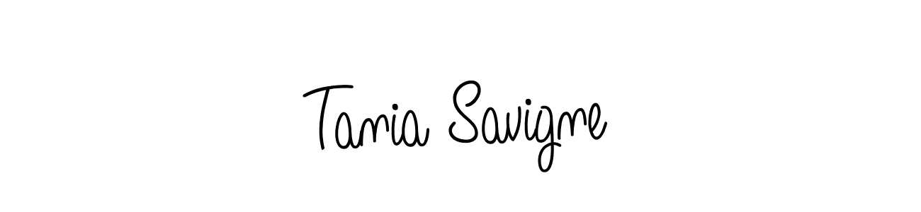 How to make Tania Savigne name signature. Use Angelique-Rose-font-FFP style for creating short signs online. This is the latest handwritten sign. Tania Savigne signature style 5 images and pictures png