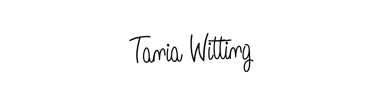 Tania Witting stylish signature style. Best Handwritten Sign (Angelique-Rose-font-FFP) for my name. Handwritten Signature Collection Ideas for my name Tania Witting. Tania Witting signature style 5 images and pictures png