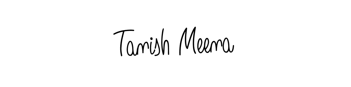 Tanish Meena stylish signature style. Best Handwritten Sign (Angelique-Rose-font-FFP) for my name. Handwritten Signature Collection Ideas for my name Tanish Meena. Tanish Meena signature style 5 images and pictures png