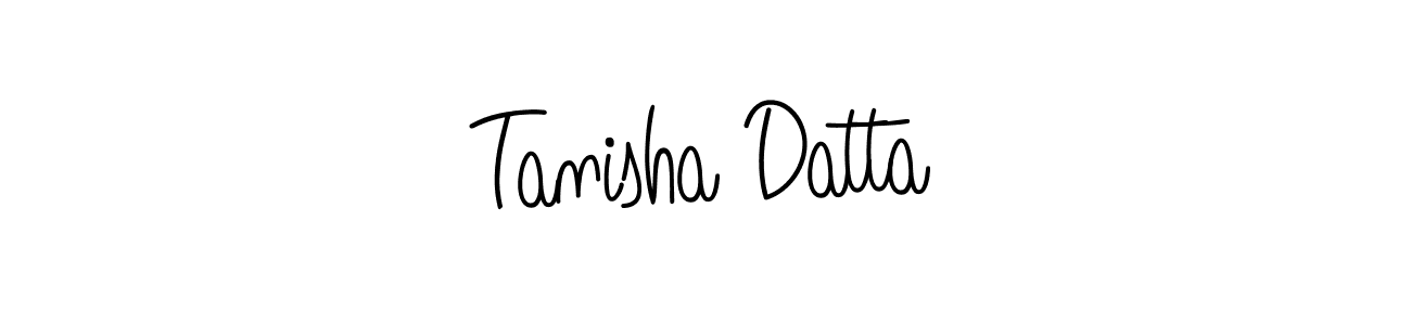 You should practise on your own different ways (Angelique-Rose-font-FFP) to write your name (Tanisha Datta) in signature. don't let someone else do it for you. Tanisha Datta signature style 5 images and pictures png