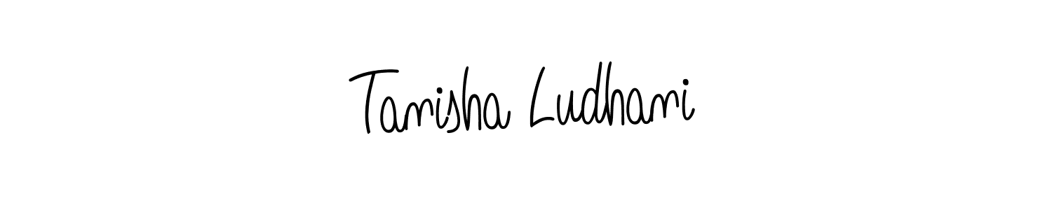 Tanisha Ludhani stylish signature style. Best Handwritten Sign (Angelique-Rose-font-FFP) for my name. Handwritten Signature Collection Ideas for my name Tanisha Ludhani. Tanisha Ludhani signature style 5 images and pictures png