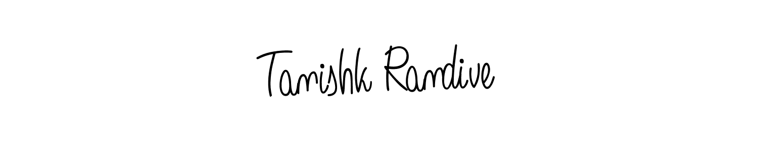 The best way (Angelique-Rose-font-FFP) to make a short signature is to pick only two or three words in your name. The name Tanishk Randive include a total of six letters. For converting this name. Tanishk Randive signature style 5 images and pictures png