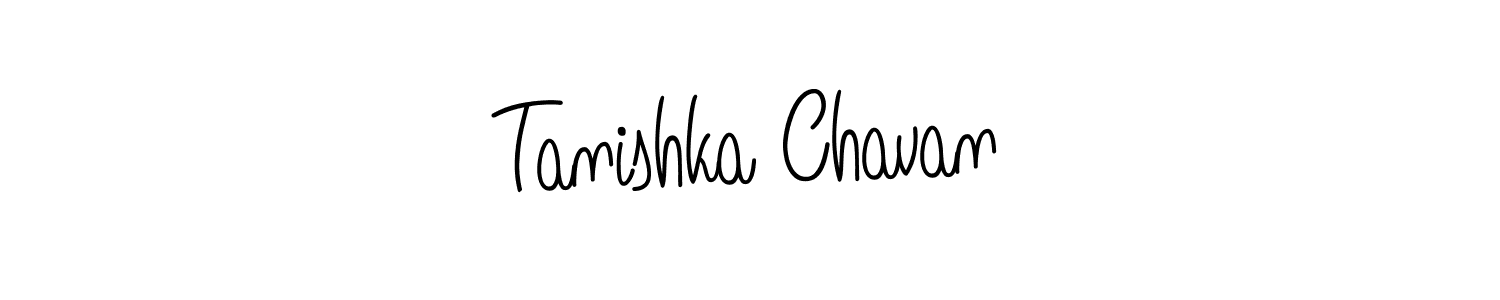 Use a signature maker to create a handwritten signature online. With this signature software, you can design (Angelique-Rose-font-FFP) your own signature for name Tanishka Chavan. Tanishka Chavan signature style 5 images and pictures png